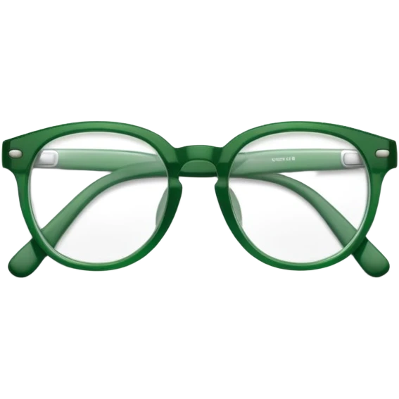 green framed Reading glasses emoji