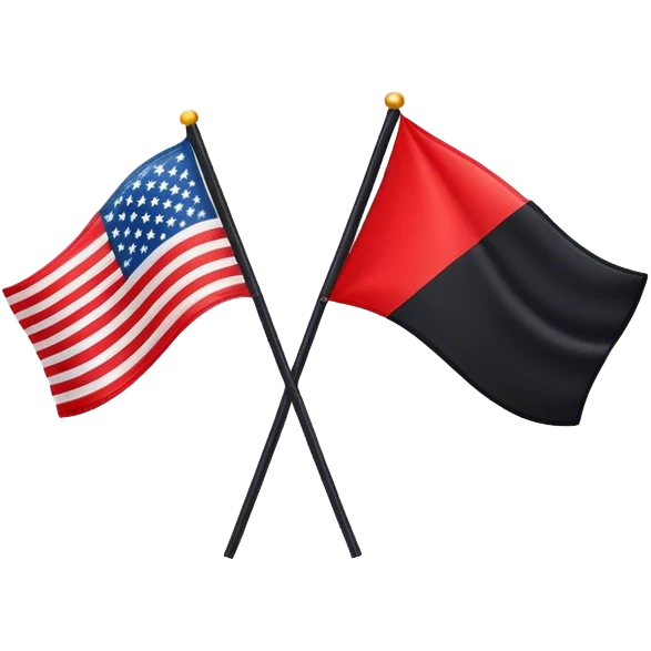 basic flag split in 2 evenly top is red and bottom is black, nothing else just two sides emoji