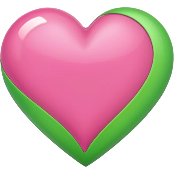 pink & green heart emoji