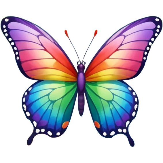 rainbow butterfly on river bank emoji