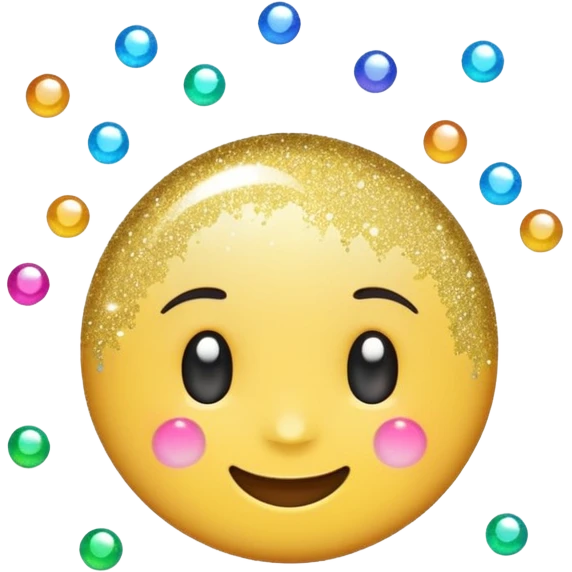emoji of sparkling shiny glitter, with bright sparkles and shimmering particles, simple cute cartoon style emoji