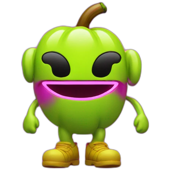 Juicy booty neon sign style man emoji