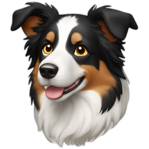 Border collie white with light brown spots and pointy ears emoji