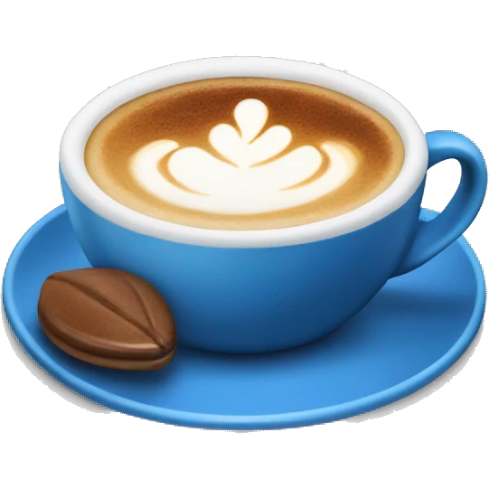 Blue cup of cappuccino  emoji