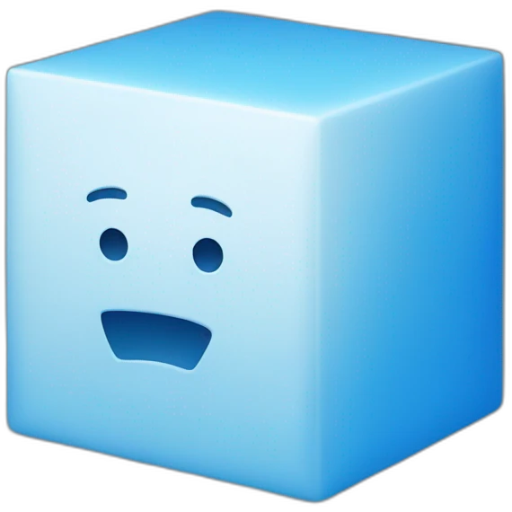 blue cube with a missing corner emoji