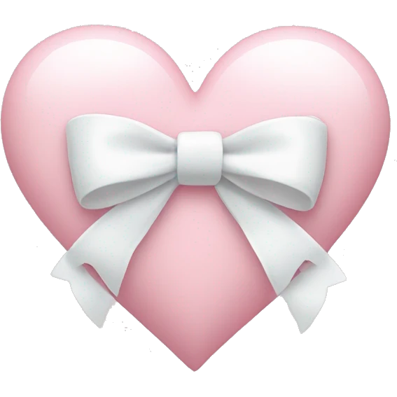 Pastel pink heart with white bow emoji