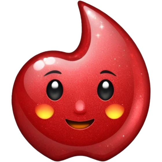 red glitter like emoji
