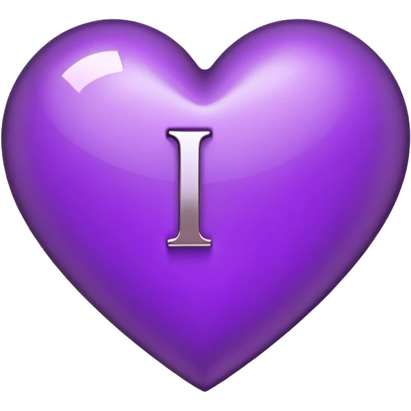 The Letter “i” inside a Purple Heart emoji