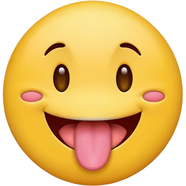 basic circle emoji with tongue sticking out the side  emoji