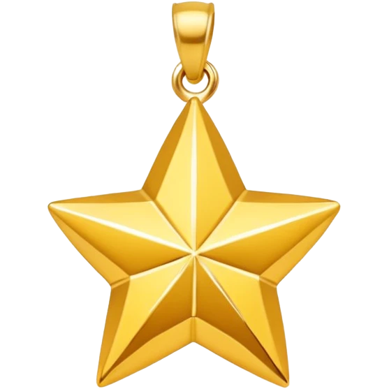 golden star charm-shaped trinket, gold pendant emoji