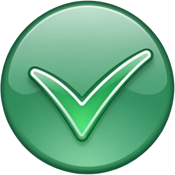 Green check mark with high flick no background emoji