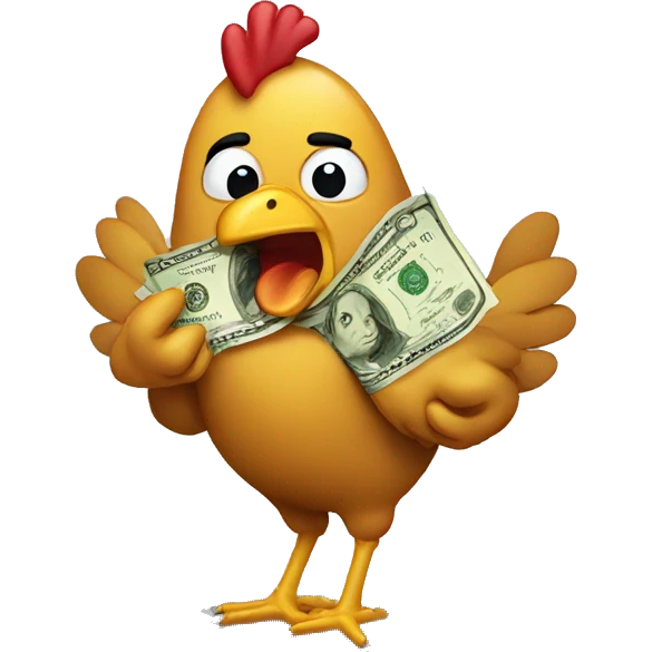Money eating chicken emoji