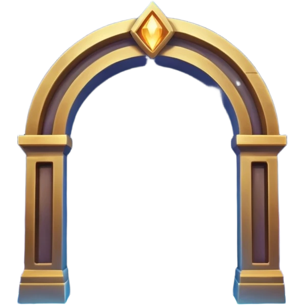 universe gate object icon, gigantic cosmic portal doorway, swirling galaxy energy inside, glowing starry aura, mystical space runes, fantasy sci-fi style, 3D cartoon, mobile game icon style, centered, clean background, no text, no watermark emoji
