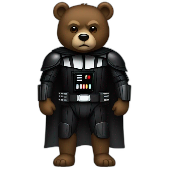 A bear with a darth vader suit emoji