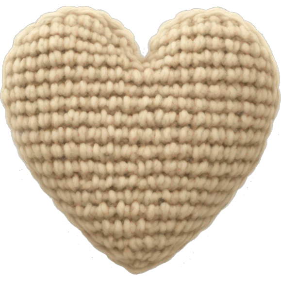 beige knitted heart emoji