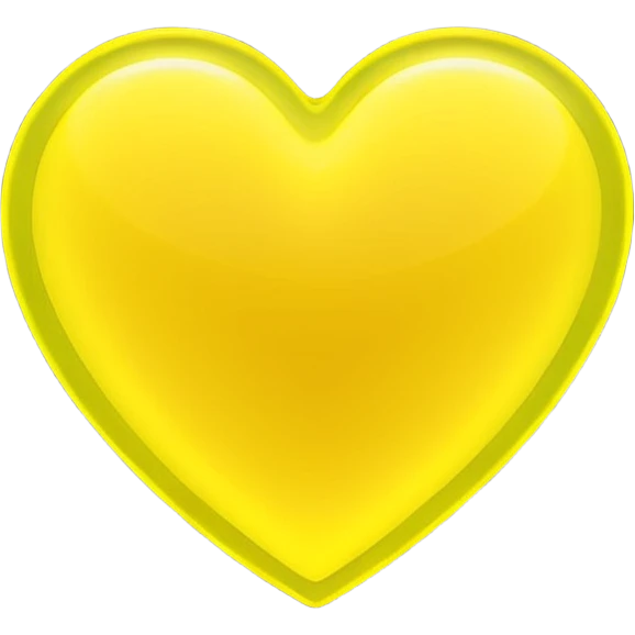 yellow heart with a neon glow emoji