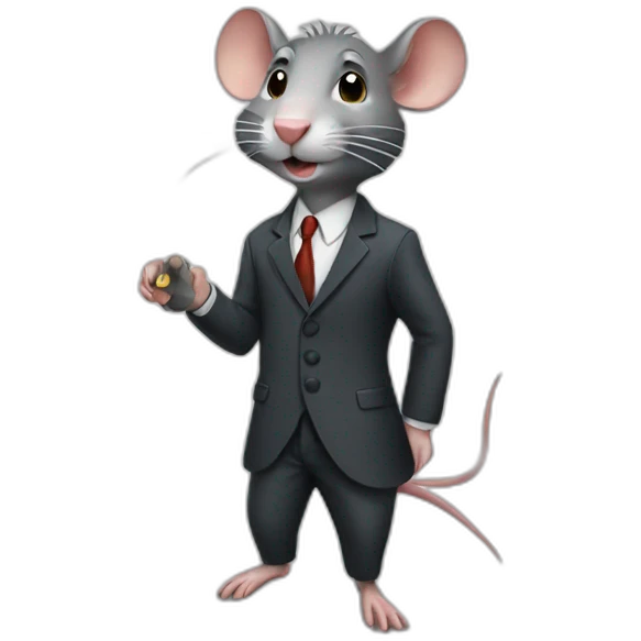 Rat business man emoji