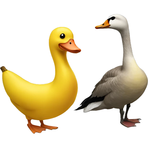 Goose and a banana emoji