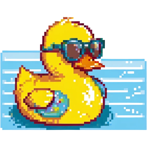 Rubber duck wearing sun glasses emoji