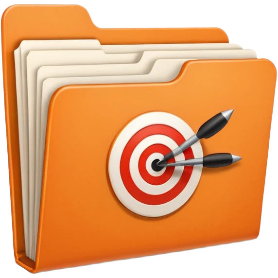 orange file folder with target on the cover emoji