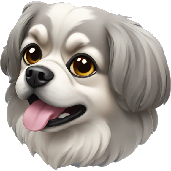 Grey Tibetan spaniel  emoji