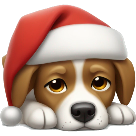Sleepy santa dog emoji