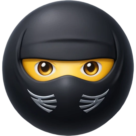 Black fabric Limbless Ninja ball sphere emoji