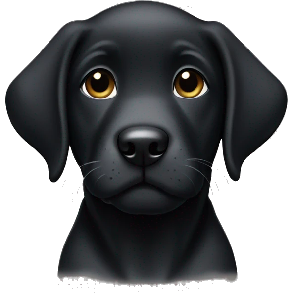 Black lab puppy with white chest emoji
