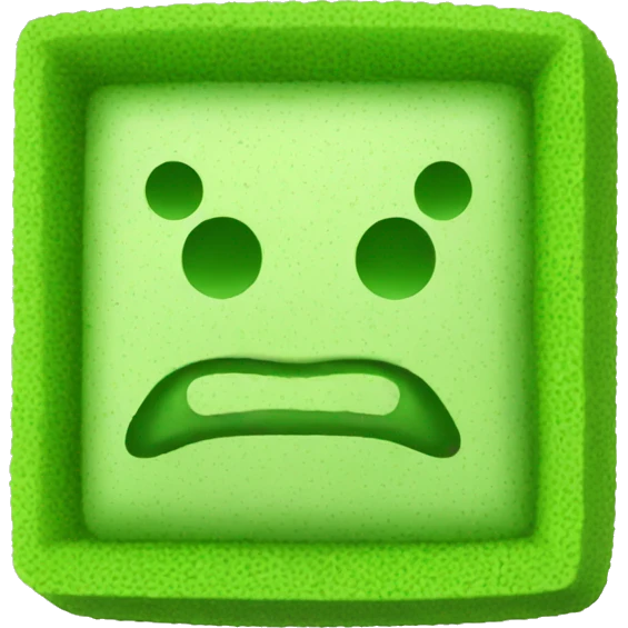 green flat square dish sponge emoji