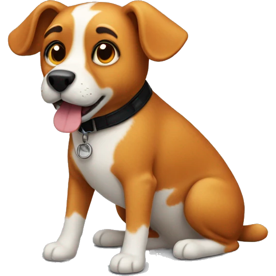 Ginger dog with pointy ears and black muzzle emoji