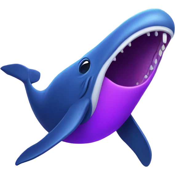 Blue whale purple, open mouth emoji