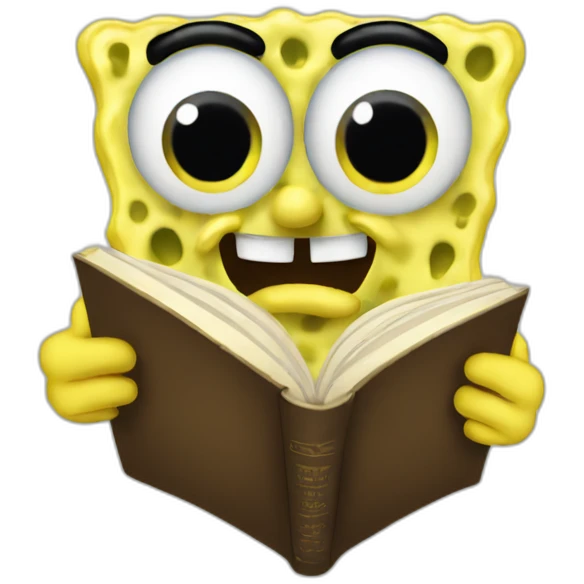 SpongeBob reading emoji