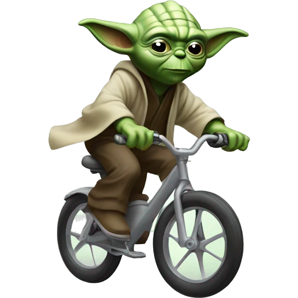Yoda jumping on ebike grind emoji