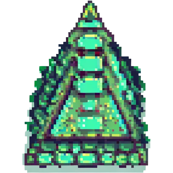 green triangle pixel art style emoji