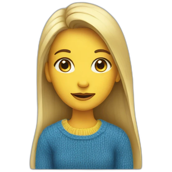 Girl in blue and yellow sweater emoji