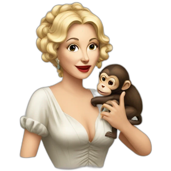Maddona with a monkey emoji