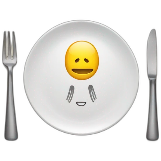 knife and fork on a plate emoji