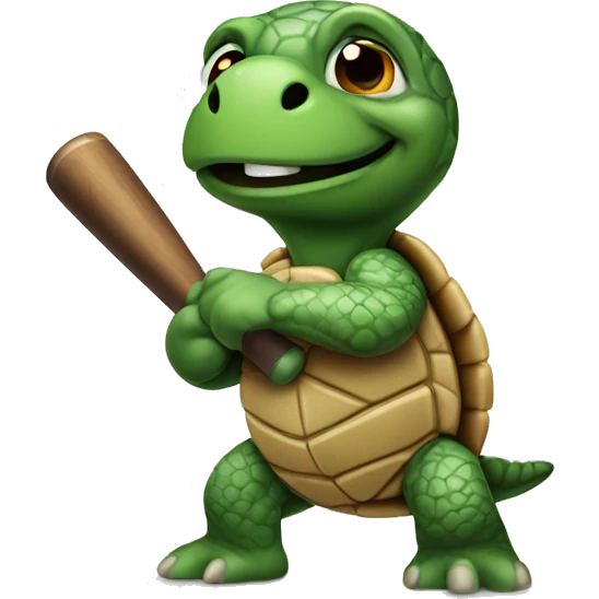 Turtle with baseball bat emoji