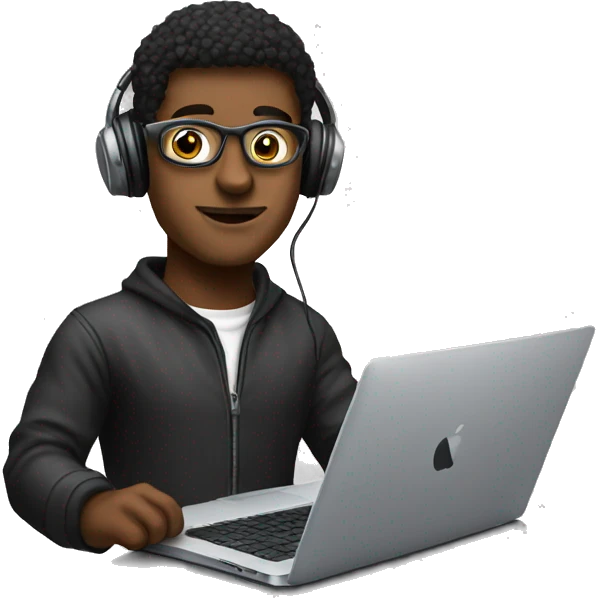 music producer with macbook emoji