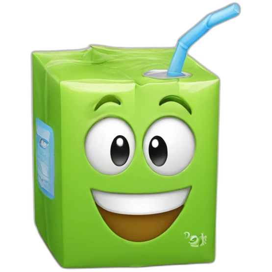 Juice box with smile emoji