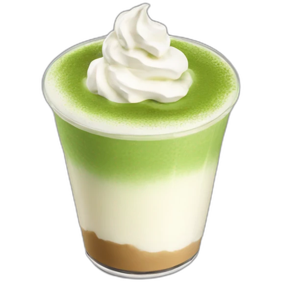 Matcha latte with whipped cream emoji