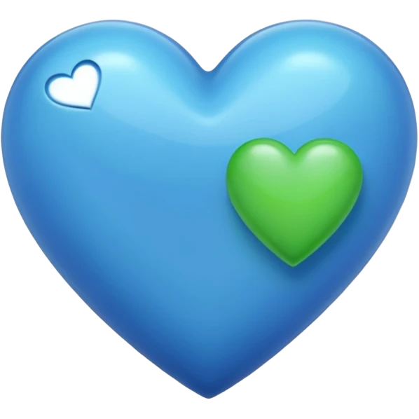 Blue and green heart emoji
