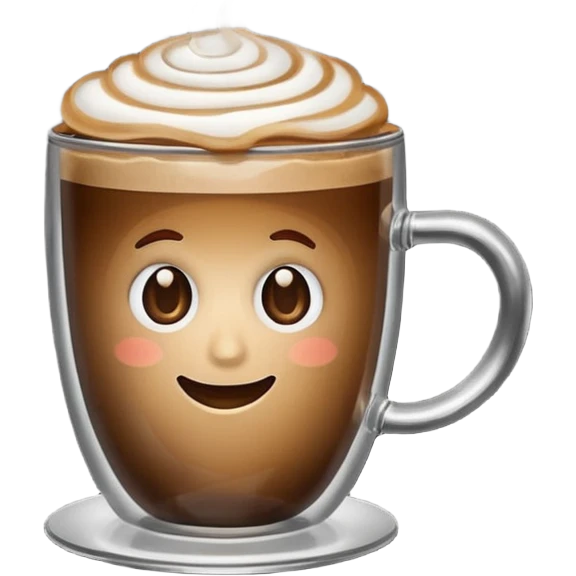 hot coffee in glass without a smile emoji