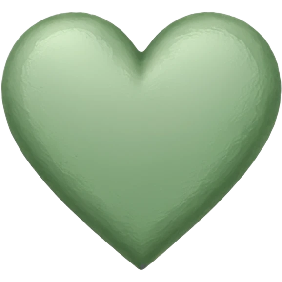 sage green heart, hand drawn, sketched emoji