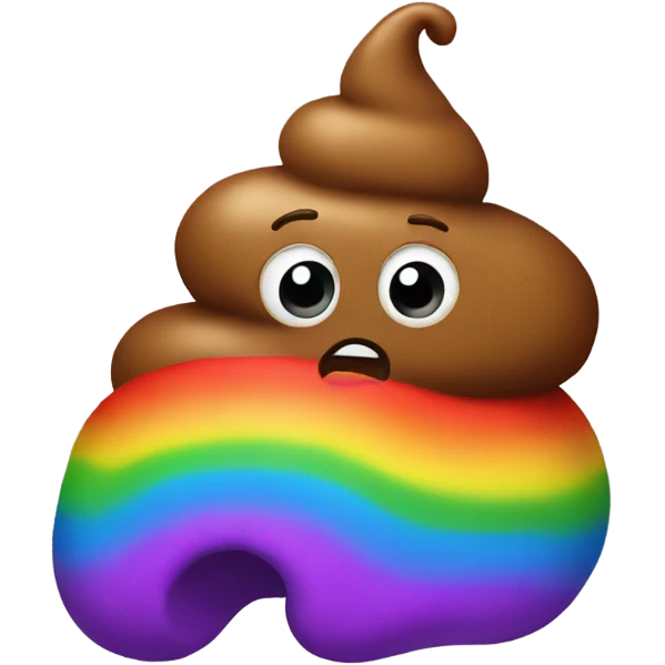 Rainbow poop emoji