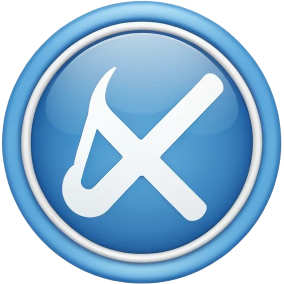 A white tick symbol on blue circle similar to verified badge emoji