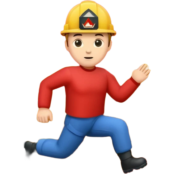 The Letters “fall risk” on a red square emoji