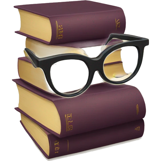 beautiful book with glasses next to it emoji