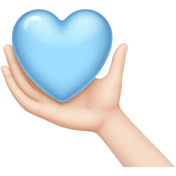 a pale blue heart in your hand  emoji