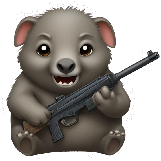 Wombat with gun emoji